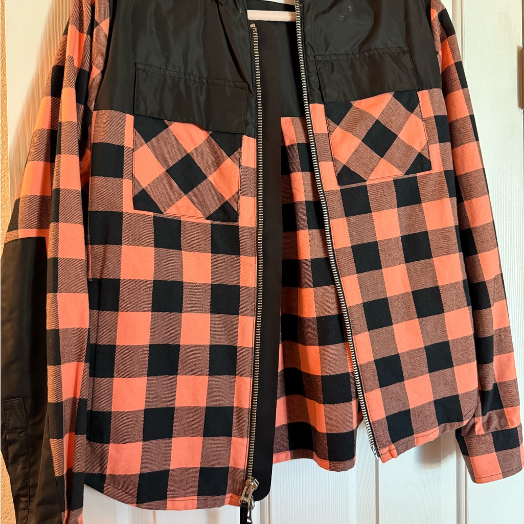 Black And Orange Plaid Jacket